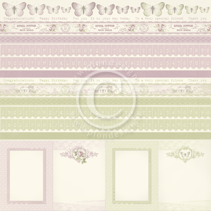 PD8211 Papier dwustronny 30,5x30,5cm-Where the Roses Grow-Borders