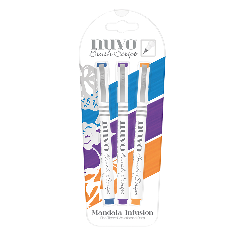 113N Tonic Nuvo Brush Script Pens - Mandala Infusion -zestaw 3szt