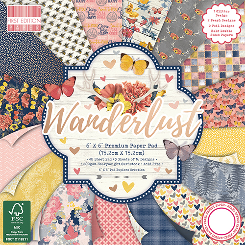 FEPAD166 First Edition FSC 6?x6? Wanderlust Paper Pad