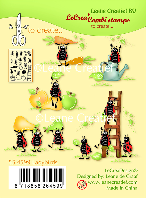 55.4599 Stemple akrylowe -Ladybugs-biedronki