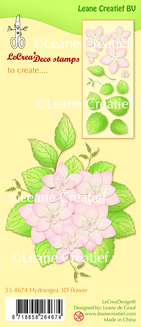 55.4674 Deco stamp Hydrangea 3D