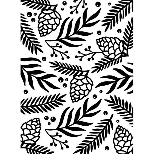 1219-420 Darice - Embossing Essentials - Embossing Folder - Green Sprigs & Berries