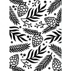 1219-420 Darice - Embossing Essentials - Embossing Folder - Green Sprigs & Berries
