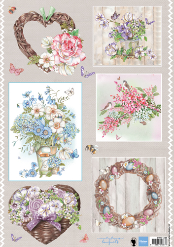 EWK1248 Obrazki A4 Country flowers-Bouqets -bukiety