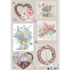 EWK1248 Obrazki A4 Country flowers-Bouqets -bukiety