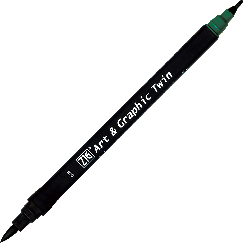 TUT-80-038 Pisak pędzelkowy Kuretake Zig- Art&Graphic -MARINE GREEN