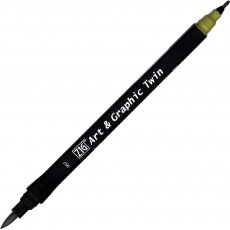 TUT-80-057 Pisak pędzelkowy Kuretake Zig- Art&Graphic  -OLIVE GREEN
