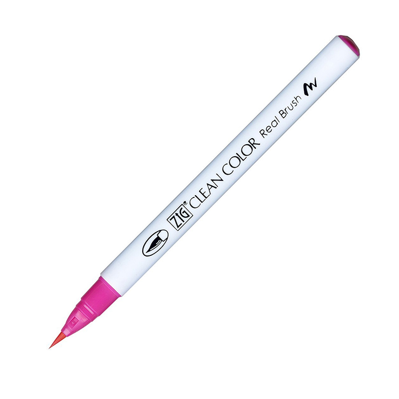 RB-6000AT-025 Pisak pędzelkowy Kuretake Zig-Clean Color Real Brush - PINK