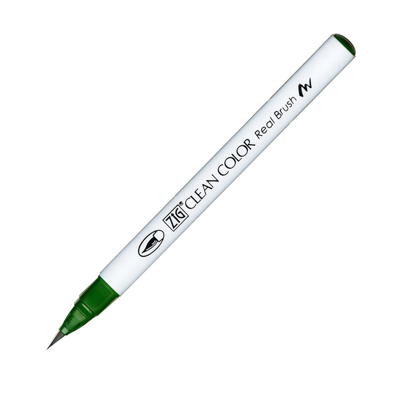 RB-6000AT-040 Pisak pędzelkowy Kuretake Zig-Clean Color Real Brush -GREEN
