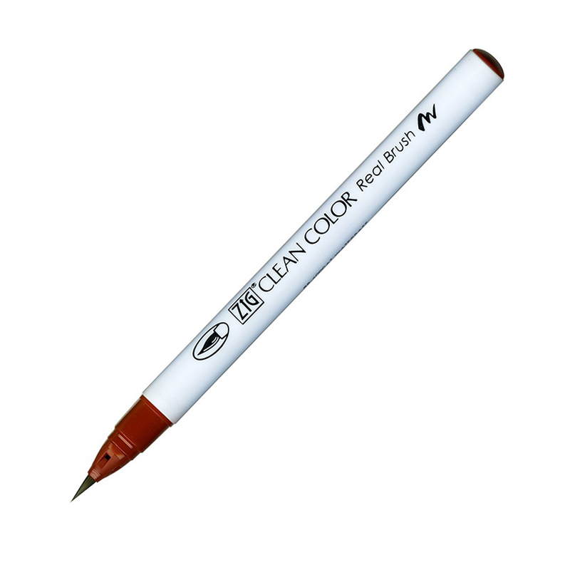 RB-6000AT-060 Pisak pędzelkowy Kuretake Zig-Clean Color Real Brush -BROWN