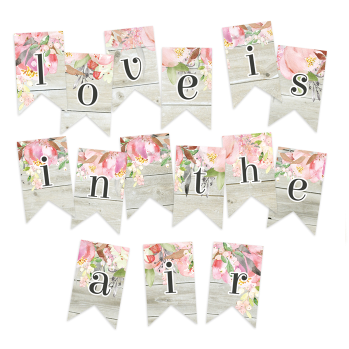 P13-262 Papierowy banerek / die cut Love in Bloom
