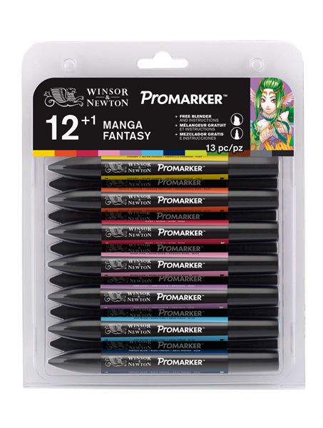 PROM12-001 Zestaw promarkerów - Winsor&Newton - Manga Fantasy- 12szt+blender