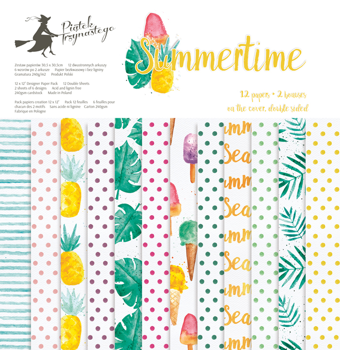 P13-267 Bloczek papierów Summertime, 12x12"