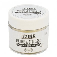 10102 Puder do embossingu Izink 3D  - Transparent Paillete-brokat.transparentny