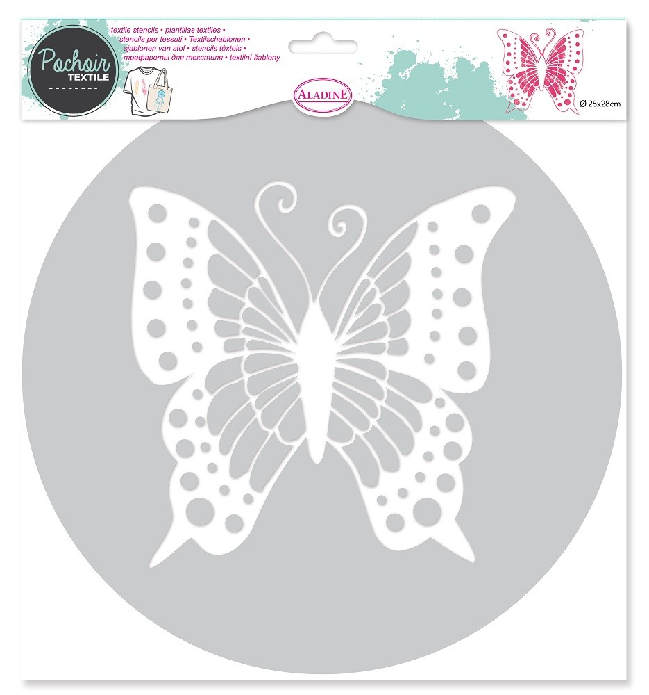 81003 Szablon/maska okrągły Motyl D: 28 cm Aladine