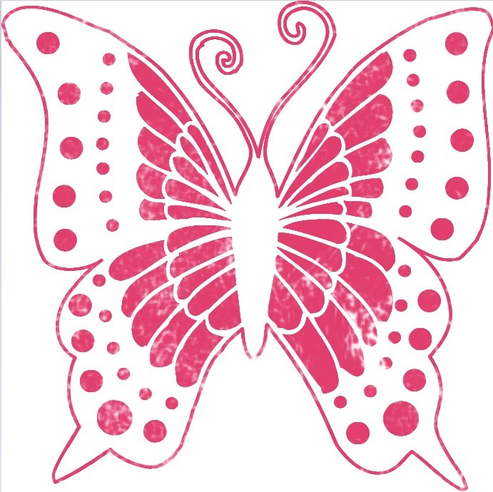 81003 Szablon/maska okrągły Motyl D: 28 cm Aladine