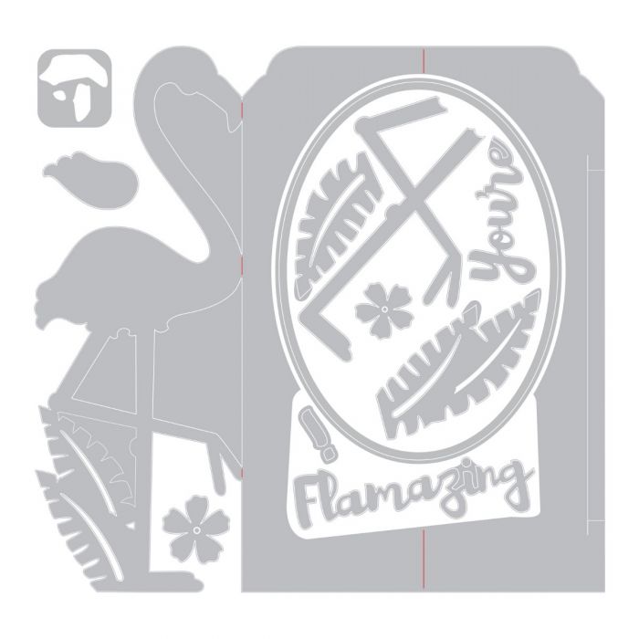 662726 Wykrojnik Thinlits - Card, Flamingo Fold-a-Long