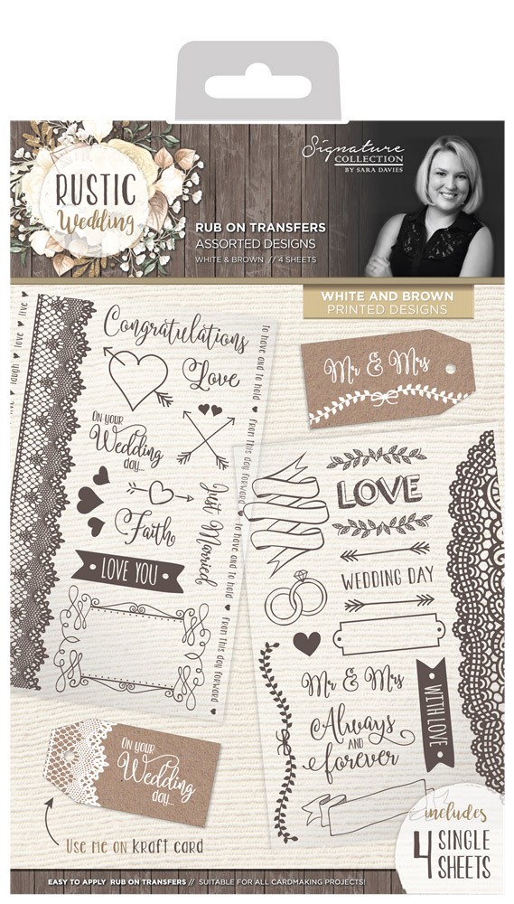 S-RW-RUB Rub-ons Rustic Wedding - 4 arkusze