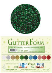 25.5275 Brokatowa pianka - Glitter Dark Green -arkusz A4