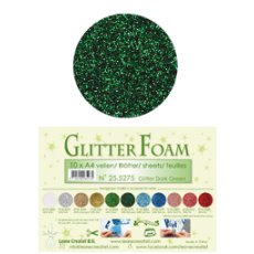 25.5275 Brokatowa pianka  - Glitter Dark Green -arkusz A4