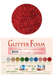 25.5329 Brokatowa pianka - Glitter Red-arkusz A4