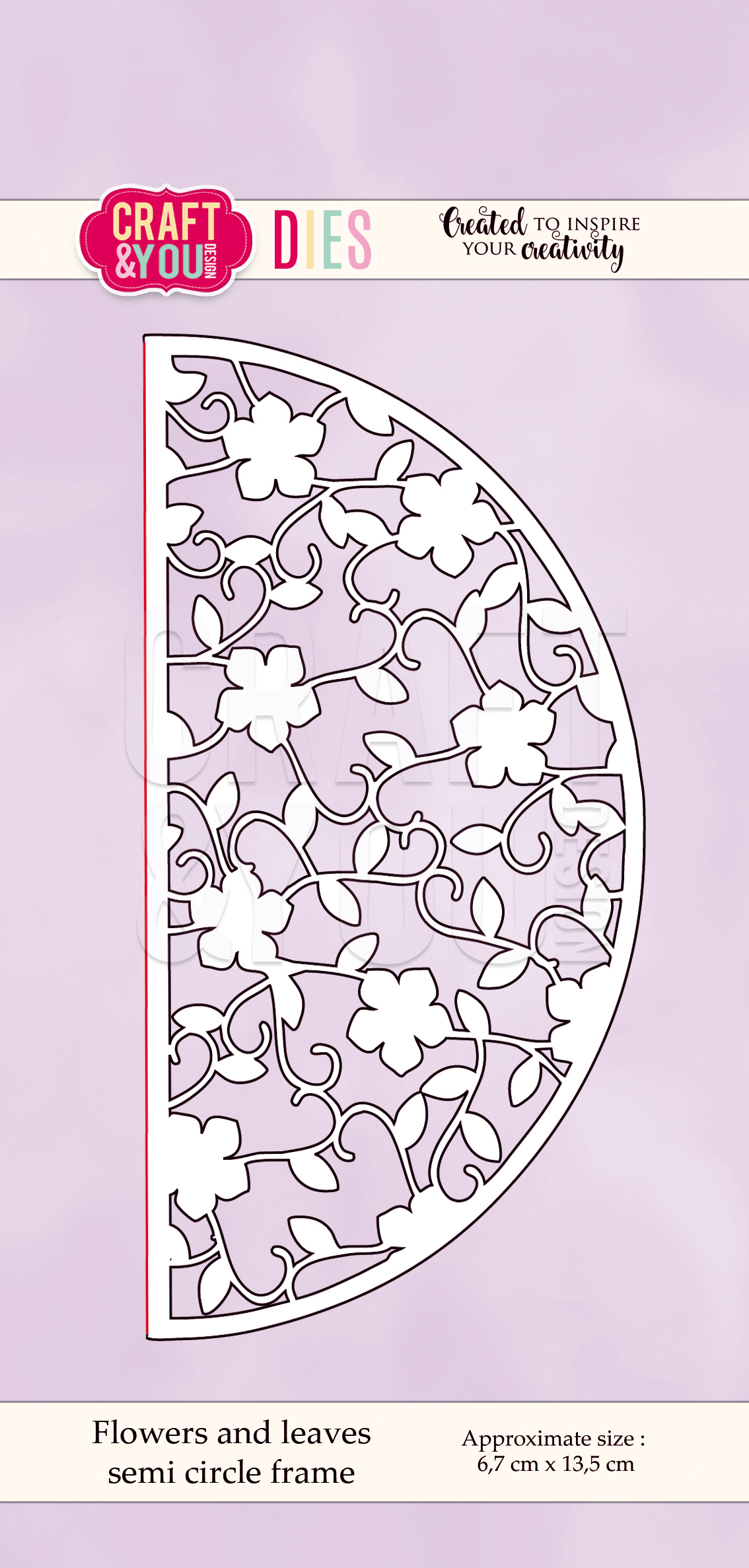 CW050 Flowers and leaves semi circle frame