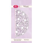 CW050 Flowers and leaves semi circle frame