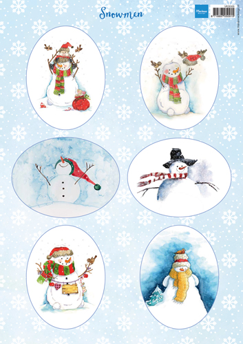 VK9568 Arkusz A4 -Marianne Design - Snowmen ovals