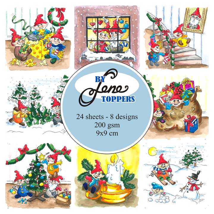 BLT009 Zestaw papierów ByLene- toppers 9x9cm
