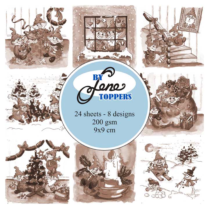 BLT010 Zestaw papierów ByLene- toppers 9x9cm