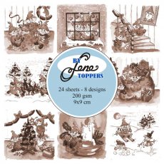 BLT010  Zestaw papierów ByLene- toppers 9x9cm