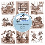 BLT010 Zestaw papierów ByLene- toppers 9x9cm
