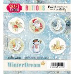 CB05-WDR Zestaw samoprzylepnych ozdób / buttonów - Winter Dream 6szt
