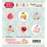CB06-SD Zestaw samoprzylepnych ozdób / buttonów - Sweet Dessert 6szt
