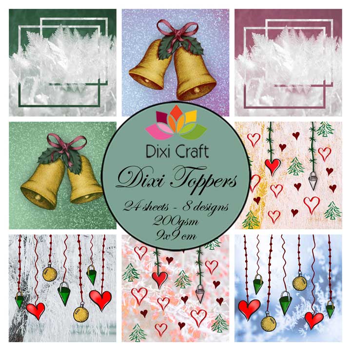 ETL011 Zestaw papierów Dixi Craft - toppers 9x9cm