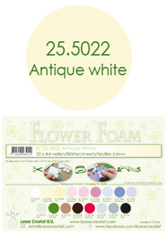 25.5022 Pianka do wykonywania kwiatków -Antique White-antyczny biały -arkusz A4