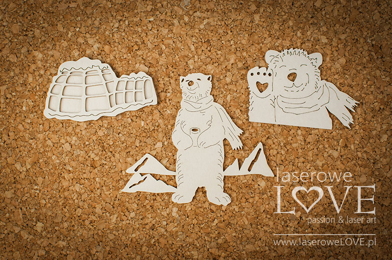 LA18602 Tekturka - Dwa misie z igloo - Arctic Sweeties
