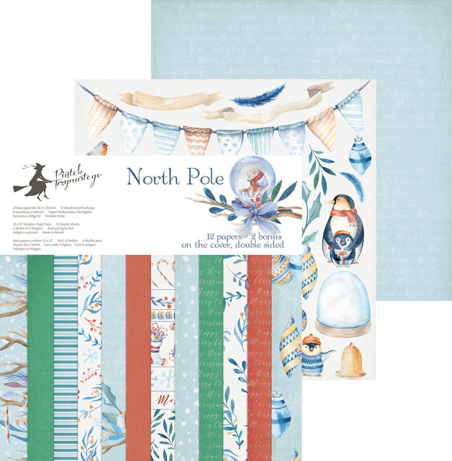 p13-191 Bloczek papierów Biegun Północny-North Pole 12x12"