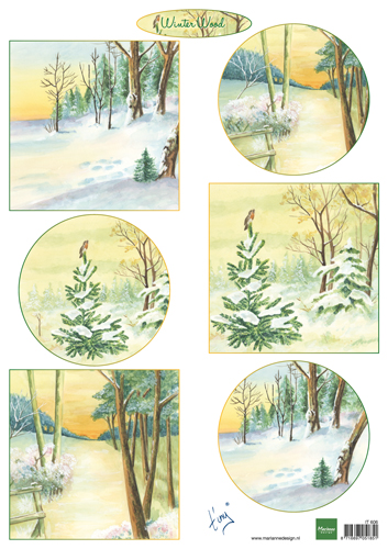 IT606 Arkusz A4 -Marianne Design - Tiny's winter wood