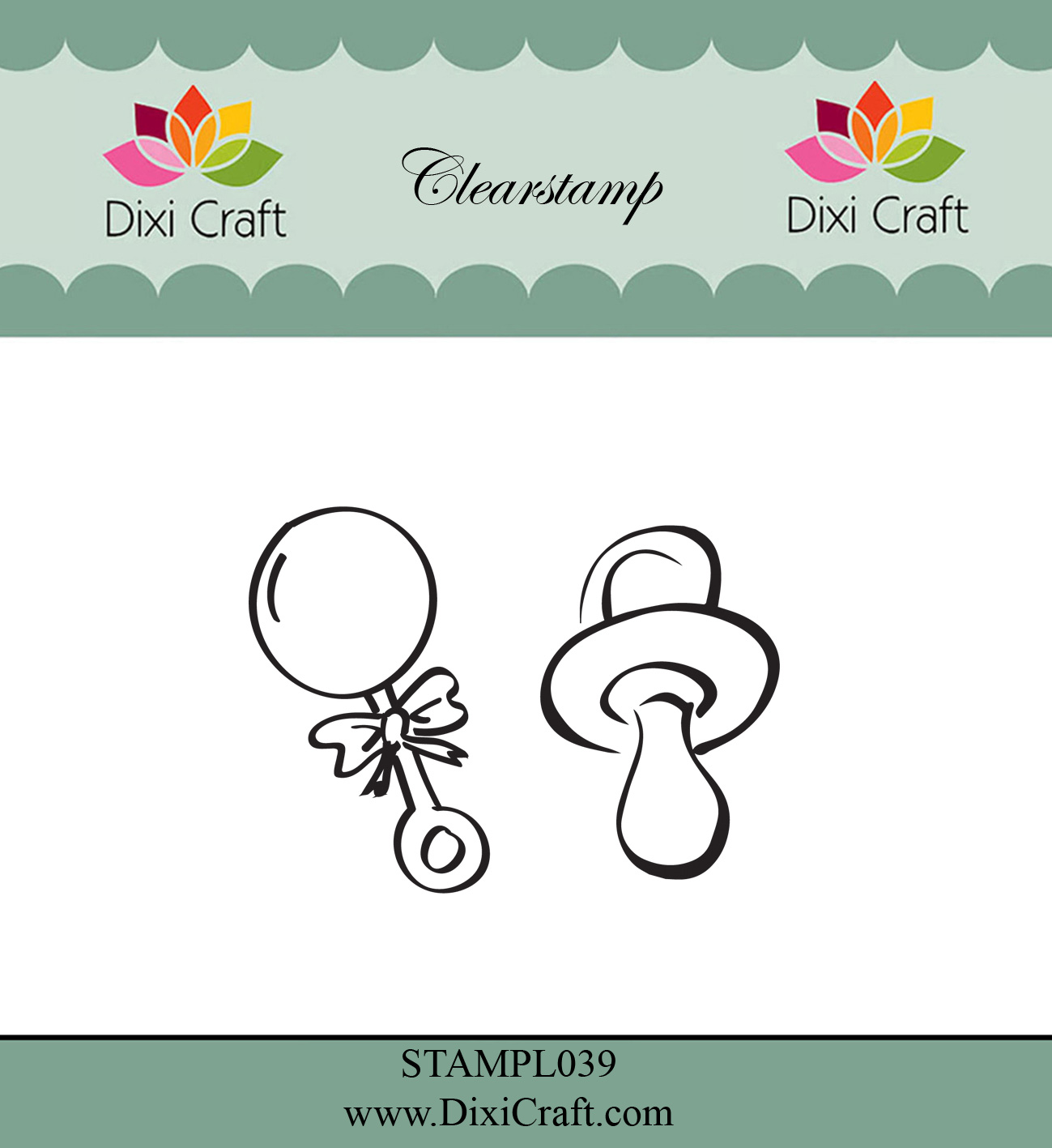 STAMPL039 Stempel Dixi Craft - smoczek i grzechotka