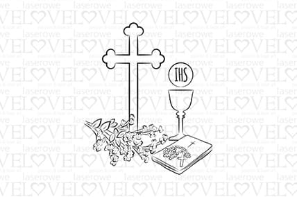 STM-18418 Stempel gumowy - Kompozycja z kielichem - White and Innocent