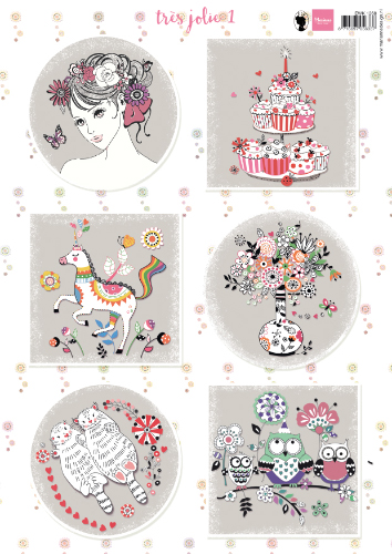 EWK1268 A4 one side paper - Marianne Design - Tres Jolie 1