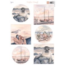 MB0166 A4 one side paper - Marianne Design - Mattie's Mooiste - Harbor 