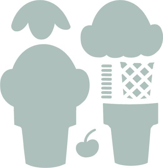 664114 Wykrojniki Framelits - Ice-Cream-Fold-its-lód w wafelku