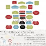 CC-NAP-R-CHC-26 CHILDHOOD CRAYONS - CYTATY W RAMKACH- zestaw pasków z napisami i dodatkami