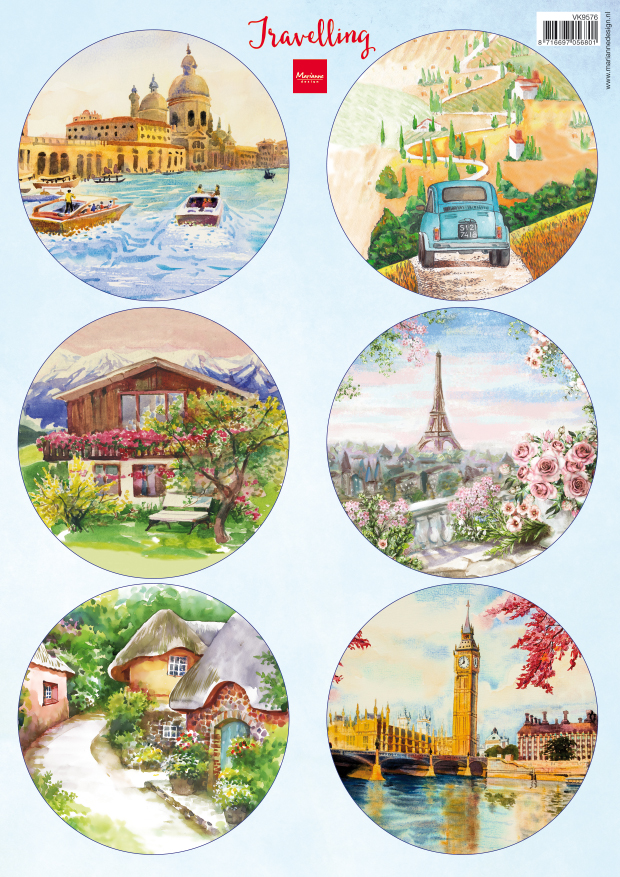 VK9576 A4 one side paper -Marianne Design -Traveling