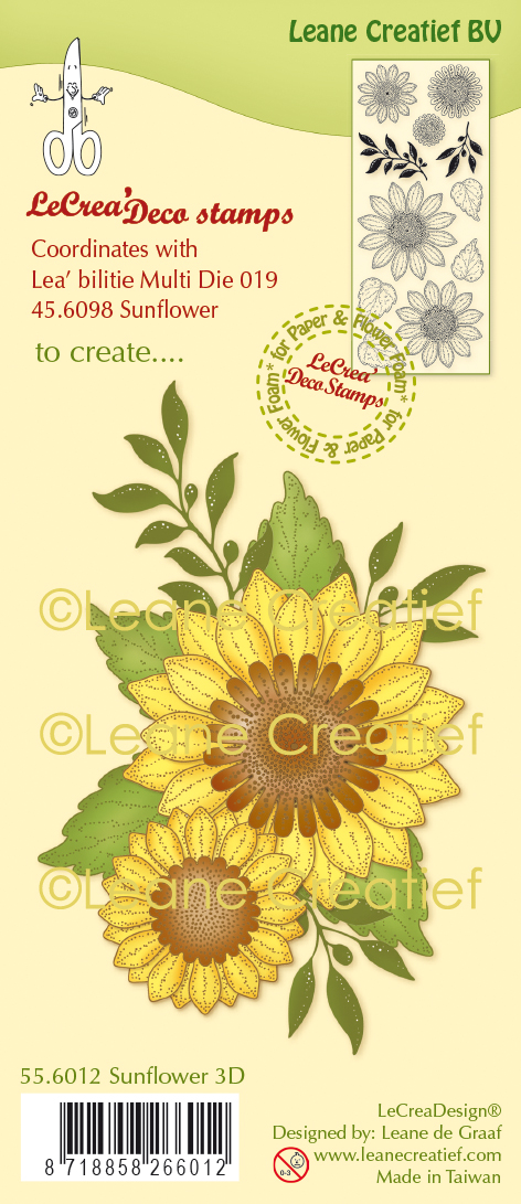 55.6012 Stemple Leane Creatief -słonecznik - sunflower 3D