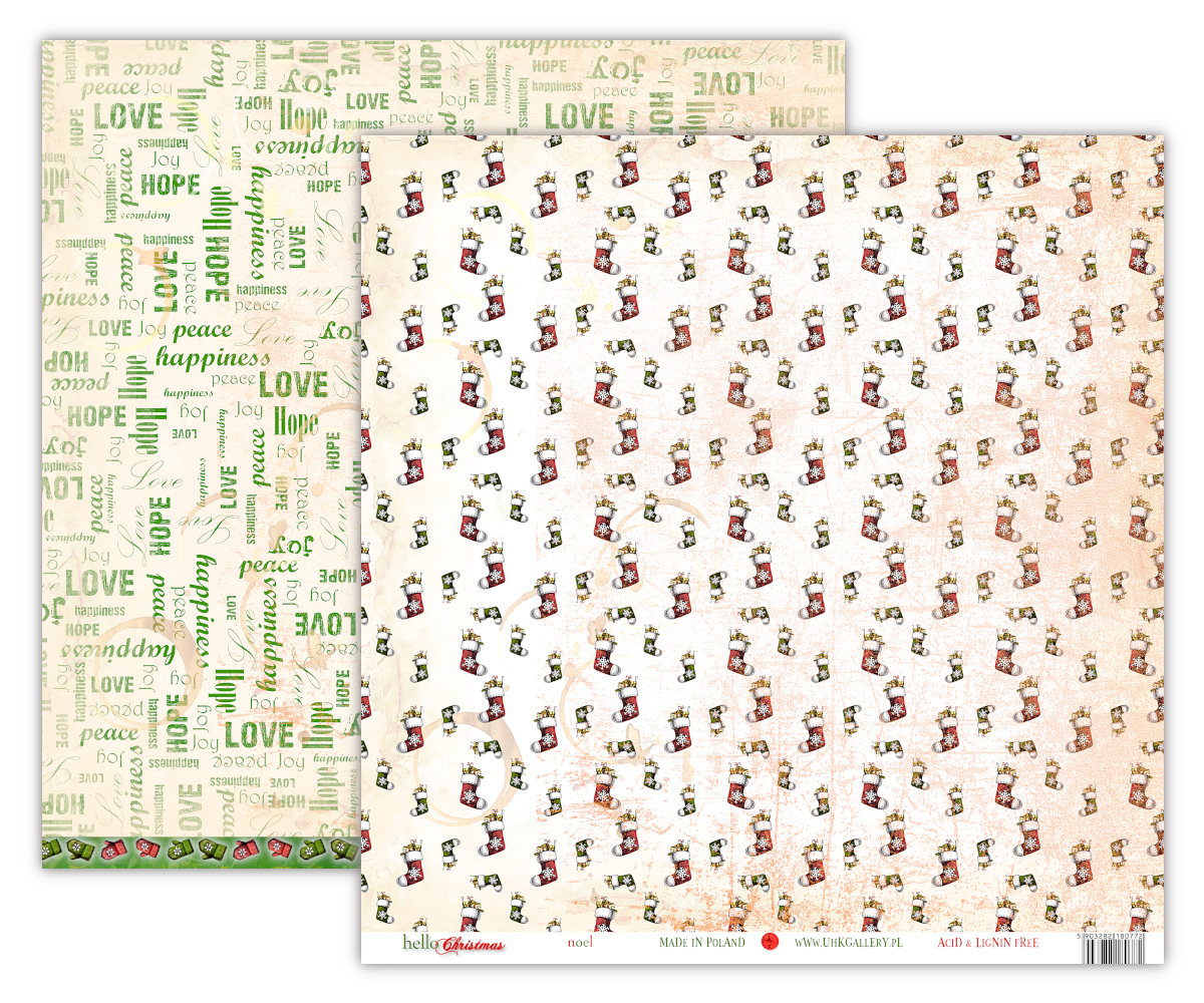 hello Christmas -NOEL -PAPIER DWUSTRONNY 30,5X30,5 UHK GALLERY