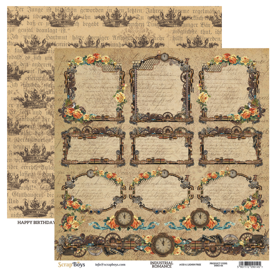 Industrial Romance -Scrap Boys- double sided paper 30,5x30,5cm