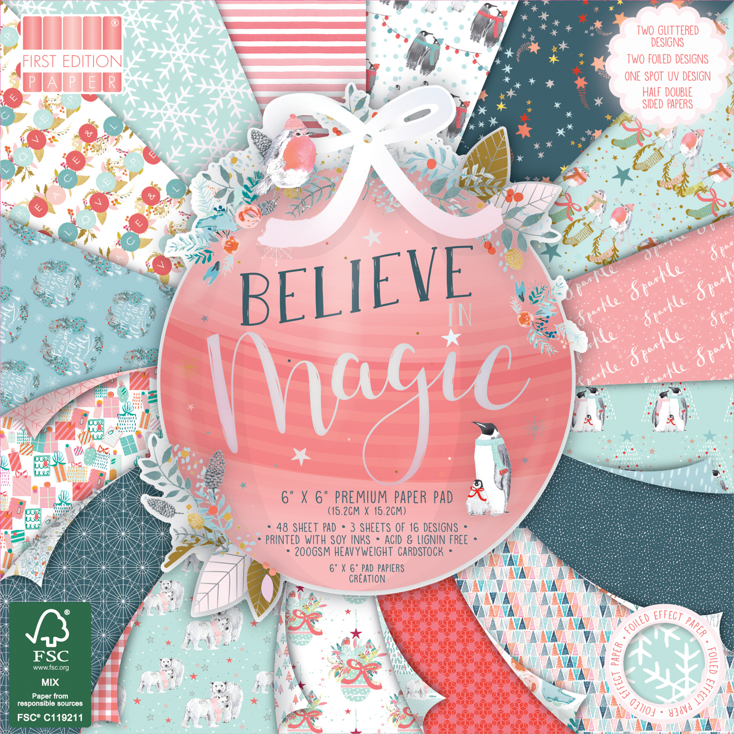 FEPAD217X19 First Edition FSC 6?x6?Believe in Magic Paper Pad